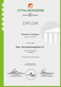 Zertifikat Dominic Gutleben Humanenergetik